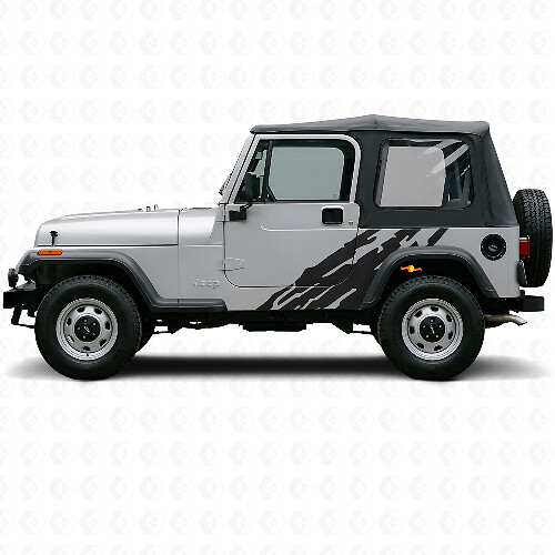 Mud Splash Graphic Side Vinyl Decal for Jeep Wrangler YJ 1987-1995