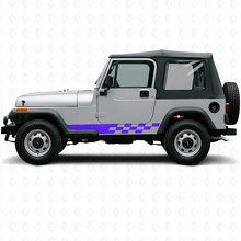 Checkered Stripes Side Vinyl Decal for Jeep Wrangler YJ 1987-1995_2