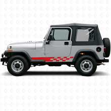 Checkered Stripes Side Vinyl Decal for Jeep Wrangler YJ 1987-1995_3