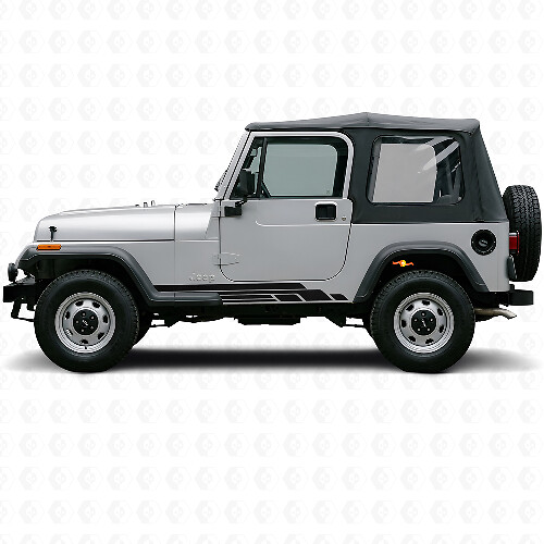 Curved Stripes Side Vinyl Decal Kit for Jeep Wrangler YJ 1987-1995