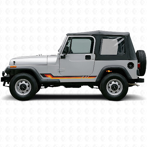 Vintage Style Side Stripes Vinyl Decal for Jeep Wrangler YJ 1987-1995