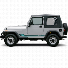 Vintage Style Side Stripes Vinyl Decal for Jeep Wrangler YJ 1987-1995_2