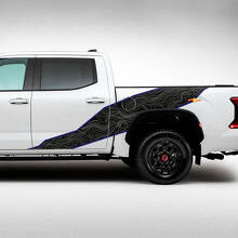 Topographic Map Full Kit Vinyl Decal for Toyota Tundra Hybrid 2023_2
