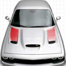 Blackout Outline Stripe Hood Vent Insert Vinyl Decal Kit for Dodge Challenger 2015+_3