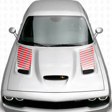 Striped Hood Vent Insert Vinyl Decal Kit for Dodge Challenger 2015+_3