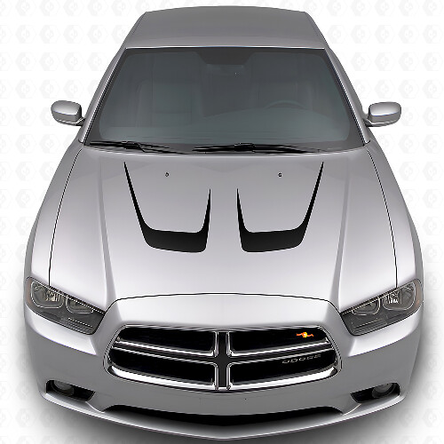 Double Curved Hood Stripes Vinyl Decal Kit for Dodge Charger 2011-2014