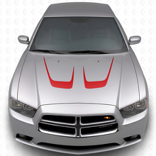 Double Curved Hood Stripes Vinyl Decal Kit for Dodge Charger 2011-2014_3