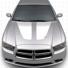 Double Hood Stripes Vinyl Decals For Dodge Charger 2011-2014_2