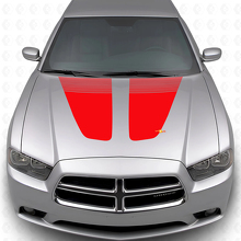 Double Hood Stripes Vinyl Decals For Dodge Charger 2011-2014_3