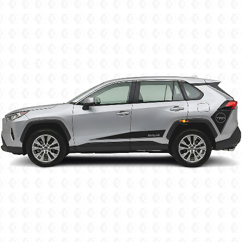 TRD Hockey Style Side Stripes Vinyl Decal For Toyota RAV4 2019-2024