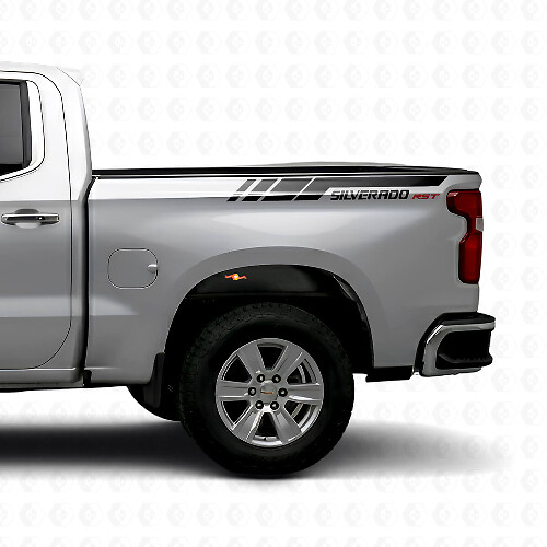 Silverado RST Rear Side Stripes Vinyl Decal Kit For Chevrolet Silverado 2019-2023_1