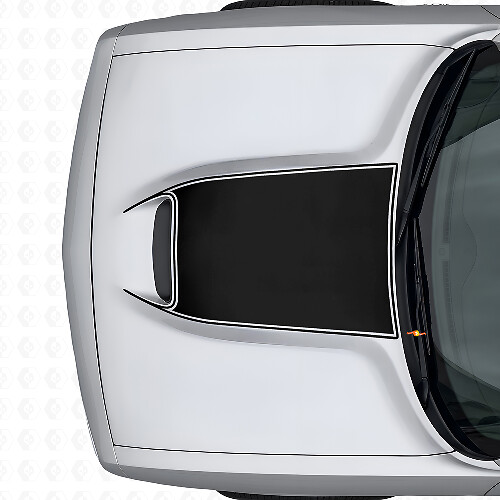 Blackout Outline Hood Vent Vinyl Decal for Dodge Challenger 2015+_1