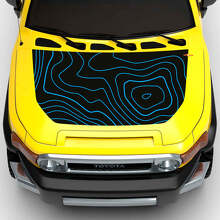 Topographic Map Hood and Side Vinyl Decal Kit For Toyota FJ Cruiser_3