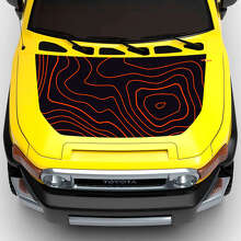 Topographic Map Hood and Side Vinyl Decal Kit For Toyota FJ Cruiser_5