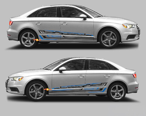 Techno Style Side Stripes Vinyl Decal Kit for Audi A3 