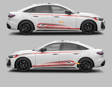 A5 Techno Style Side & Rocker Panel Stripes Vinyl Decal Kit for Audi A5_3