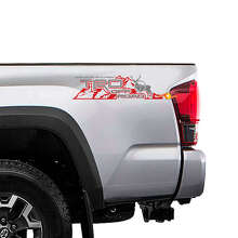 TRD Off Road Mountain Deer Bed Side Vinyl Decals Set for Toyota Trucks_3
