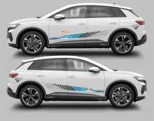 Checkered Side Stripes Vinyl Decal Kit for Audi Q4 E-Tron_2