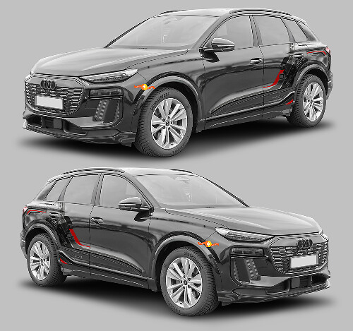 Techno Style Side Stripes Vinyl Decal Kit for Audi Q6 E-Tron