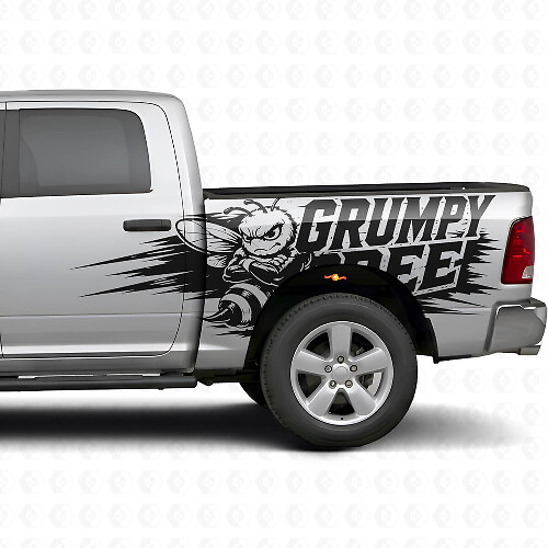 Grumpy Bee Splash Style Side Vinyl Decal Kit for Dodge Ram Truck