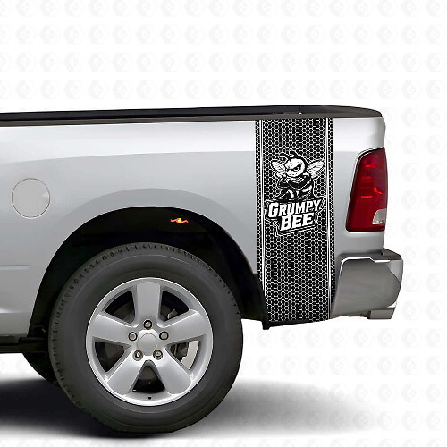 Grumpy Bee Honeycomb Style Bedside Vinyl Decal Kit for Dodge Ram Truck
