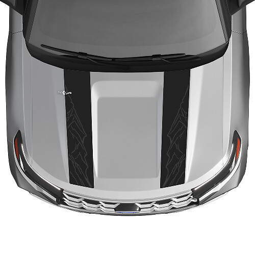 Double Mountain Outline Hood Stripes Vinyl Decal Kit for Ford Explorer ST 2020-26