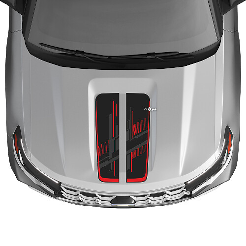 Techno Perforated Hood Stripes Vinyl Decal Kit for Musclecar Explorer ST 2020-26