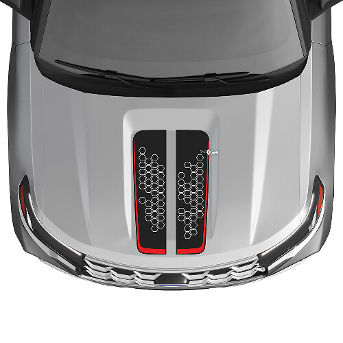 Honeycomb Dual Hood Stripes Vinyl Decal Kit for Musclecar Explorer ST 2020-26