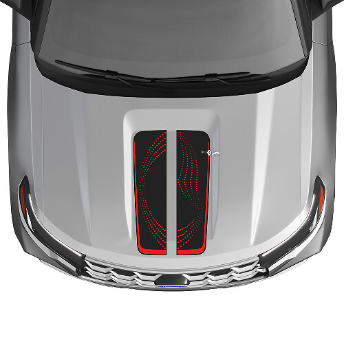 Dots Style Dual Hood Stripes Vinyl Decal Kit for Musclecar Explorer ST 2020-26