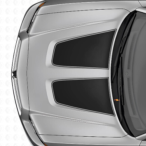 Dual Wide Outline Hood Stripes Vinyl Decal Set for Dodge Charger