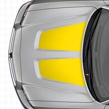 Dual Wide Outline Hood Stripes Vinyl Decal Set for Dodge Charger_5