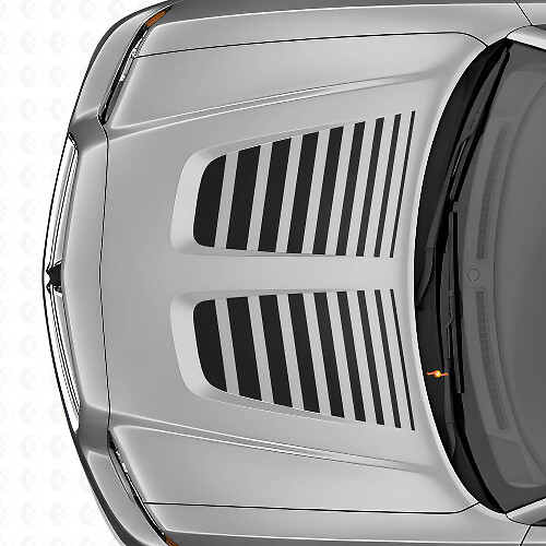 Dual Strobe Hood Stripes Vinyl Decal Set for Dodge Charger