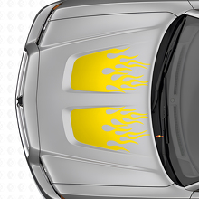 Flame Style Dual Hood Stripes Vinyl Decal Set for Dodge Charger_5
