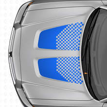 Dual Checkered Hood Stripes Vinyl Decal Set for Dodge Charger_2
