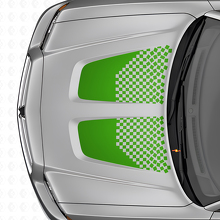 Dual Checkered Hood Stripes Vinyl Decal Set for Dodge Charger_3