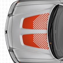 Dual Checkered Hood Stripes Vinyl Decal Set for Dodge Charger_4