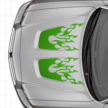 Flame Style Dual Hood Stripes Vinyl Decal Kit for Dodge Charger_3