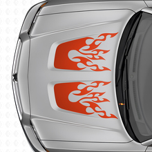 Flame Style Dual Hood Stripes Vinyl Decal Kit for Dodge Charger_4
