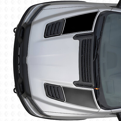 Dual Outline Hood Vent Stripes Vinyl Decals Set for Dodge Ram Sport 2019+_1