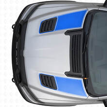 Dual Outline Hood Vent Stripes Vinyl Decals Set for Dodge Ram Sport 2019+_2