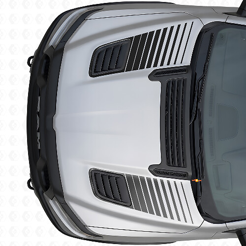 Dual Strobe Hood Vent Stripes Vinyl Decals Set for Dodge Ram Sport 2019+_1