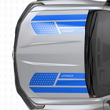 USA Flag Stars & Steel Style Hood Stripes Vinyl Decals Set for Chevrolet Colorado_2