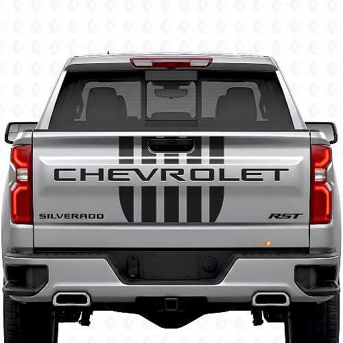 Stars & Steel Style Tailgate Stripes Vinyl Decals Set for Chevrolet Silverado_1