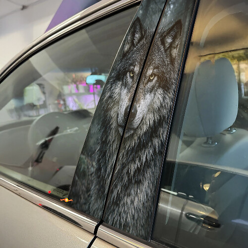 Wild Wolf Door Pillar Vinyl Decal Set