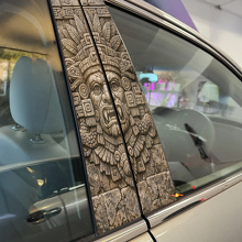 Aztec God Face Door Pillar Vinyl Decal Set_2