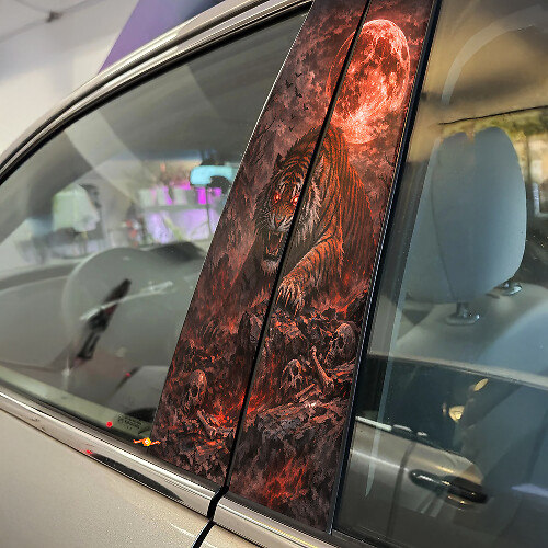Tiger Bloodmoon Door Pillar Vinyl Decal Set