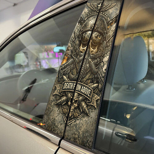 Combat Pilot Skull Door Pillar Vinyl Decal Set_1