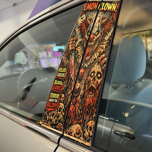 Demon Clown Door Pillar Vinyl Decal Set