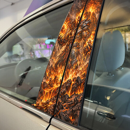 Inferno Titan Door Pillar Vinyl Decal Set