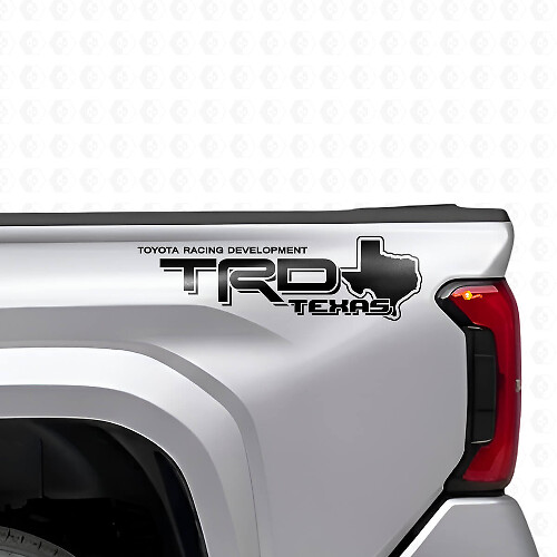 TRD Style Texas Map Side Vinyl Decal Pair for Toyota Trucks_1